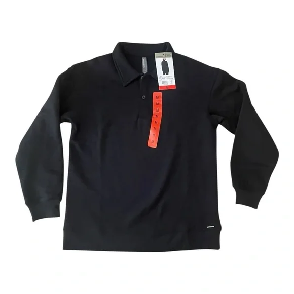 Mondetta Ladies' Collared Fleece Pullover Top, Black Medium Large - Picture 3 of 13